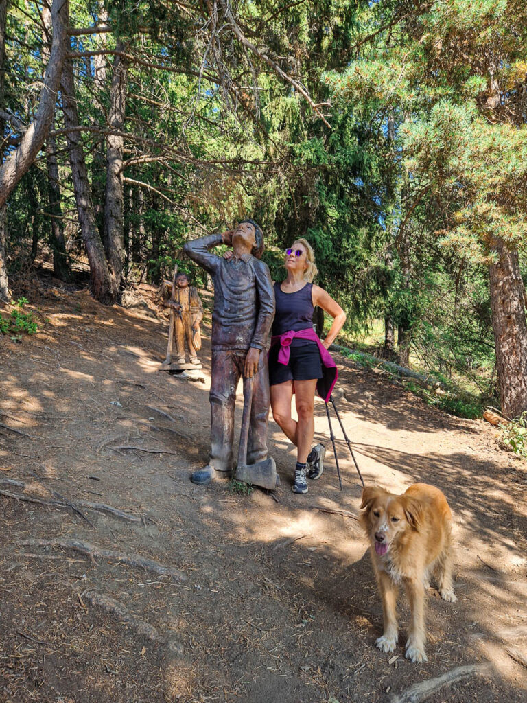 Sentiero nel bosco per rifugio Mont Fallère